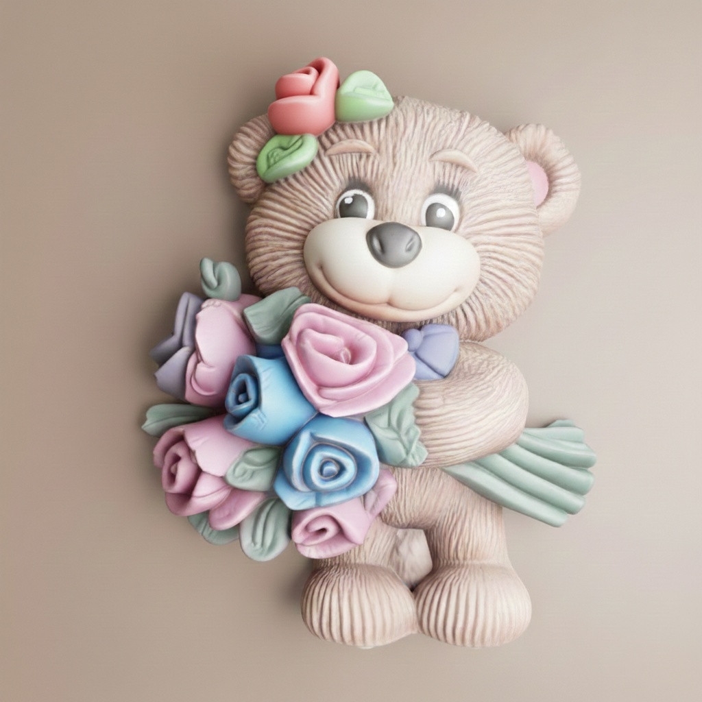 Медведь с розами